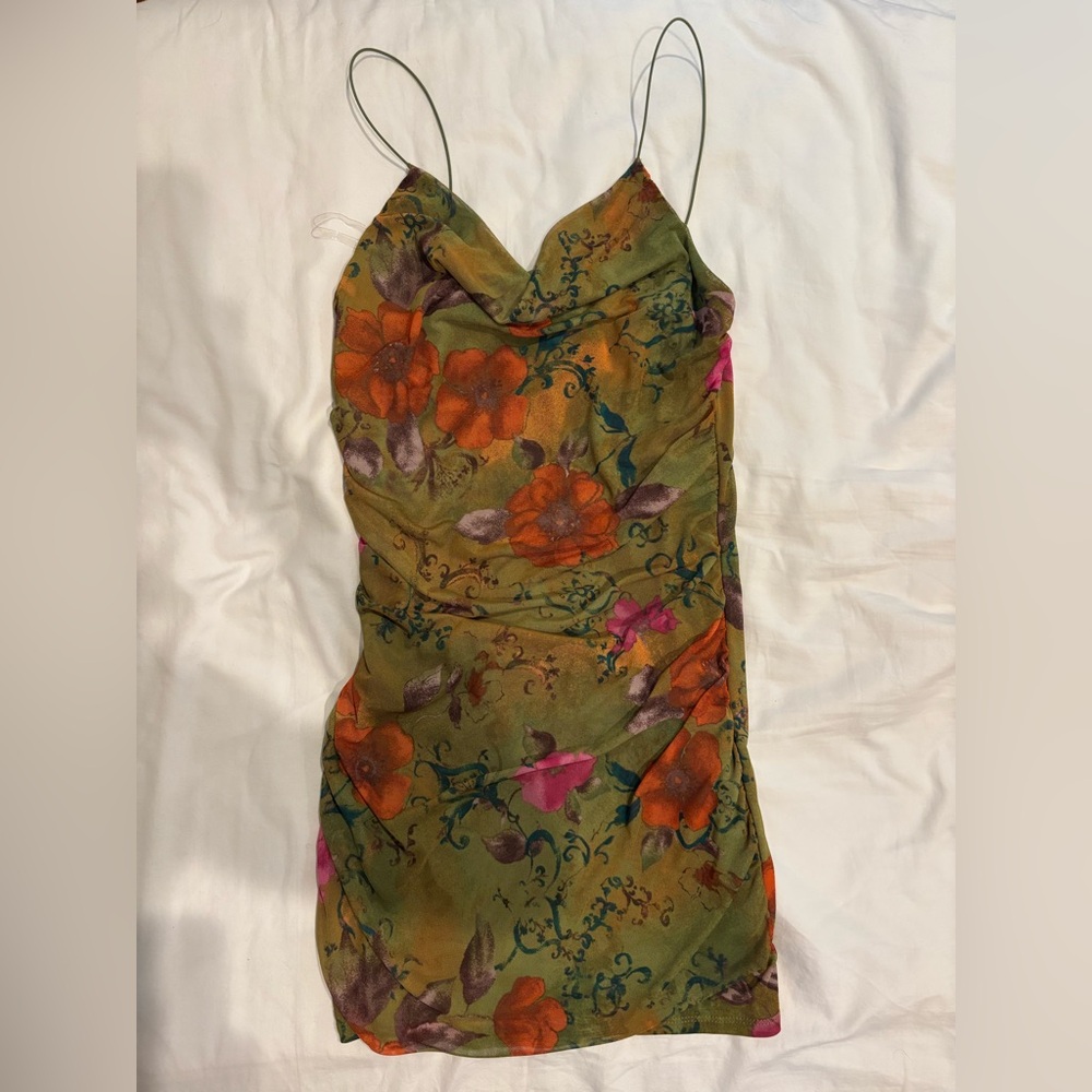 Floral Slip Dress with Spaghetti Straps